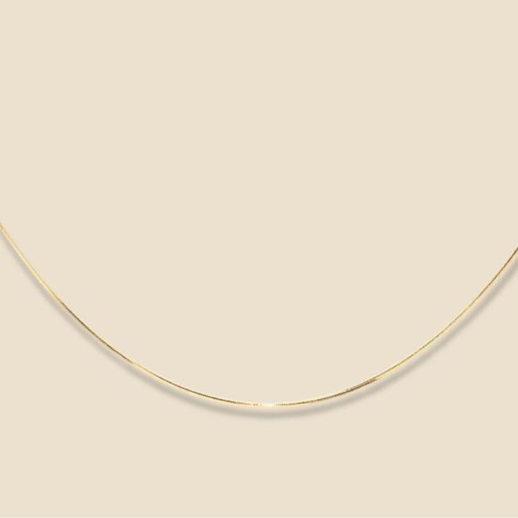 14k Solid Gold  Snake Chain Necklace | 0.7 mm Thickness  | 22” Long | Gift | - Picture 2 of 6